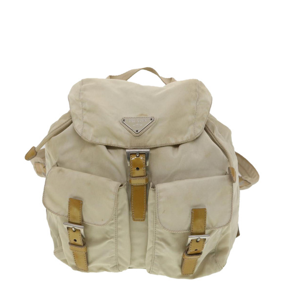 PRADA Backpack Nylon Beige Auth 38500 - Picture 13 of 16